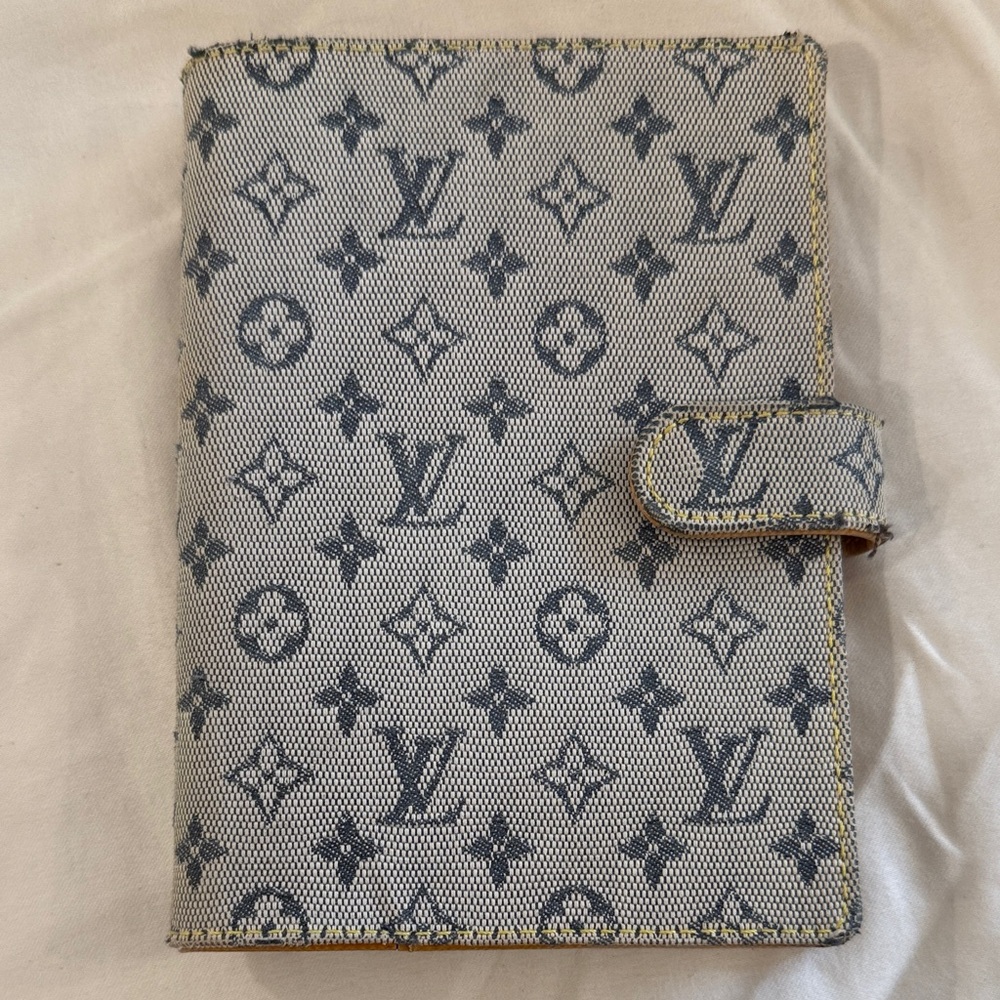 Louis Vuitton Gray and Denim Monogram Canvas Ring Agenda or Passport Cover